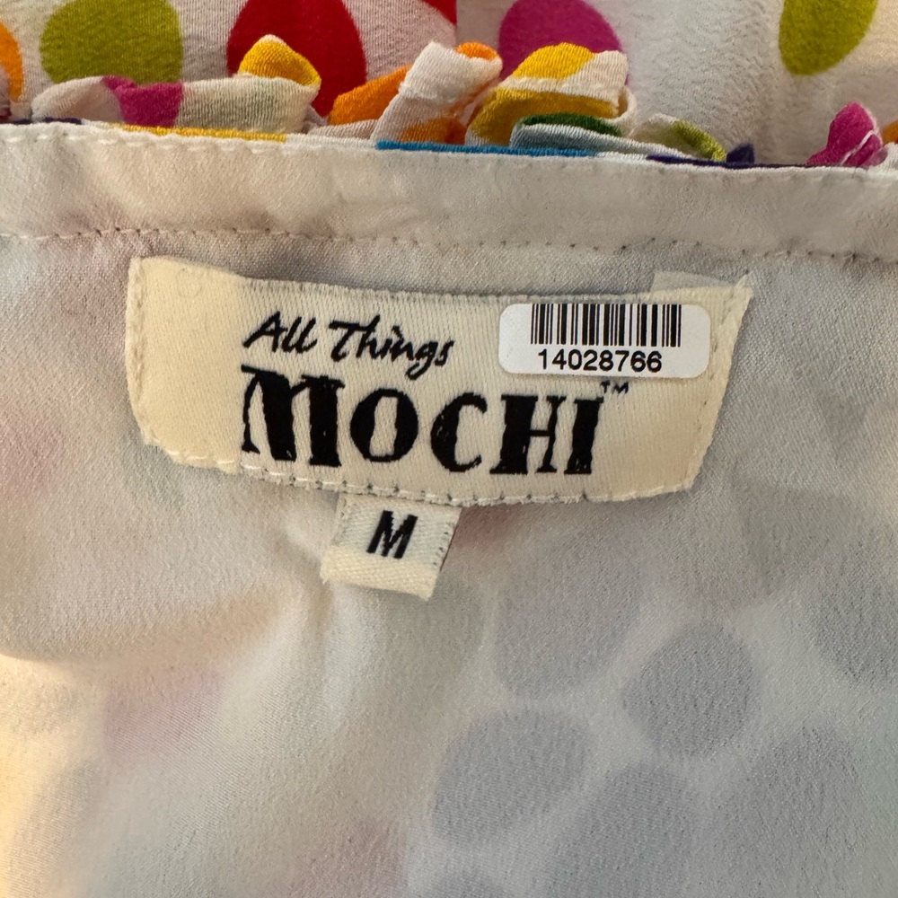 All Things Mochi Blessica Dress Sundress Silk Rainbow Polka Dots. Sz M. EUC! - Picture 5 of 11